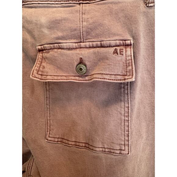 American Eagle Women’s 12 Stretch Skater Jeans High Rise Wide Leg Purple Denim - Picture 12 of 13